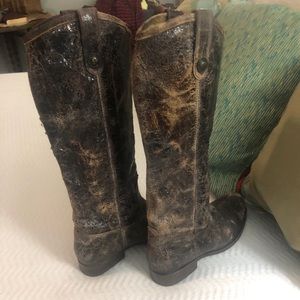 Frye distressed riding boots